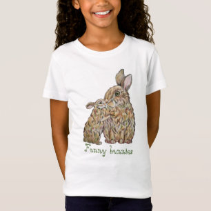 T-Shirt Des lapins amusants. Dessin au crayon