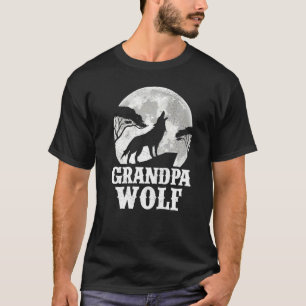 T-shirt Des Loups Mens Qui hurlent À La Lune Grand-Père Wo