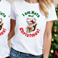 T-shirt des lumières de Noël des écureuils pour fe