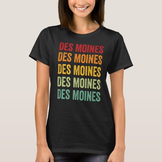 T-shirt Des Moines County Iowa Rainbow Text (Devant)