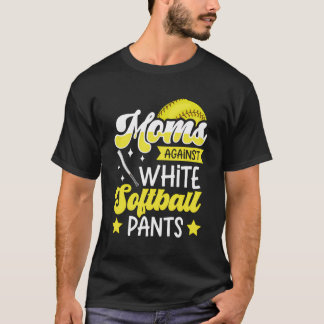 T-shirt Des Moms Contre Des Pantalons De Sofball Blanc Con