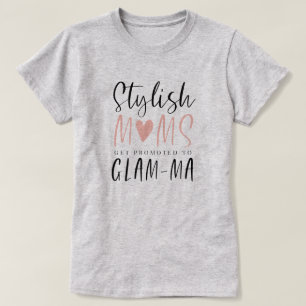 T-shirt Des Moms Élégantes Promues À La Typographie Gla