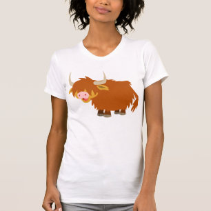 T-shirt des montagnes de vache à bande dessinée