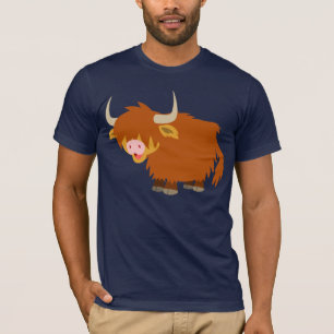 T-shirt des montagnes de vache à bande dessinée