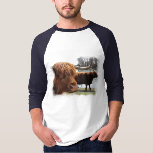 T-shirt ~ des montagnes écossais T de bétail