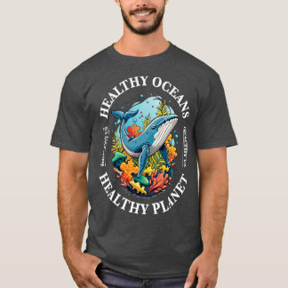 T-shirt des océans sains et une planète saine Nous 1