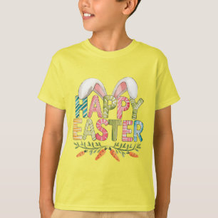 T-shirt Des Oreilles De Lapin Joyeuses Pâques