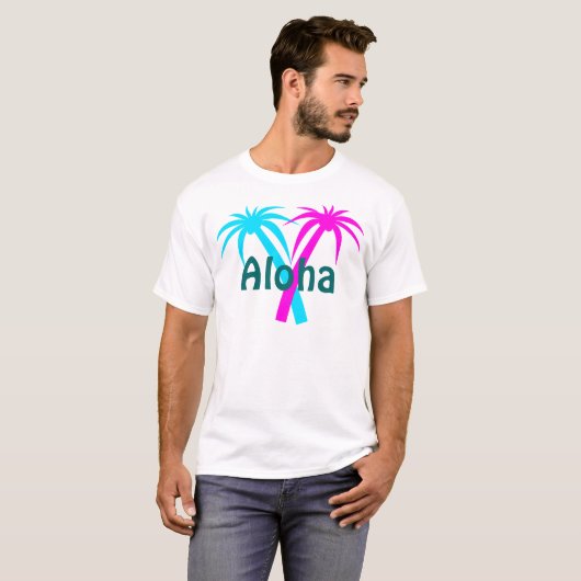 T-shirt des palmiers tropicaux d'Hawaï (Devant entier)