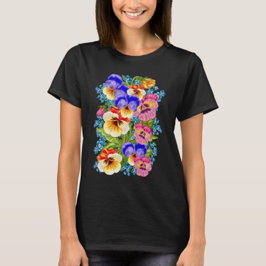 T-shirt Des Pansies. (Devant)