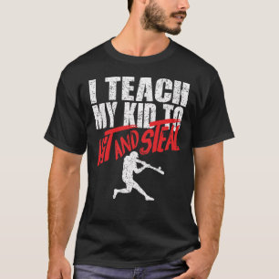 T-shirt Des parents de base-ball j'enseigne mes enfants à