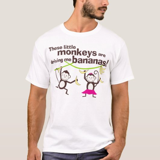T-shirt Des singes qui me conduisent des bananes, un T-shi (Devant)