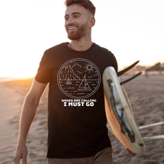 T-shirt Des vagues appellent je dois aller surf graphique 