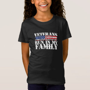 T-Shirt Des vétérans militaires courent dans ma famille -
