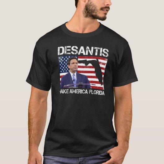 T-shirt Desantis 2024 Faire de l'Amérique Florida Flag Ele (Devant)