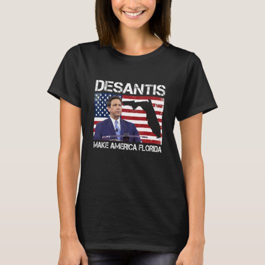 T-shirt Desantis 2024 Make America Florida Flag Election R (Devant)