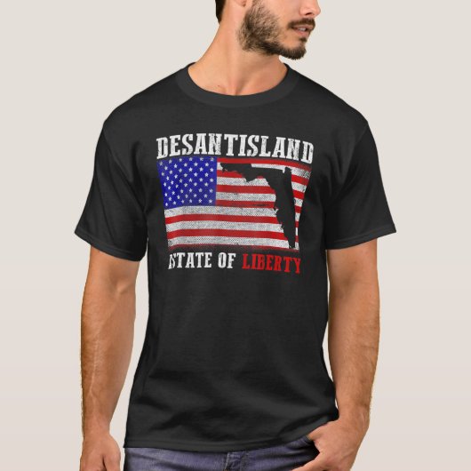 T-shirt Desantisland State of Liberty Floride Carte Florid (Devant)