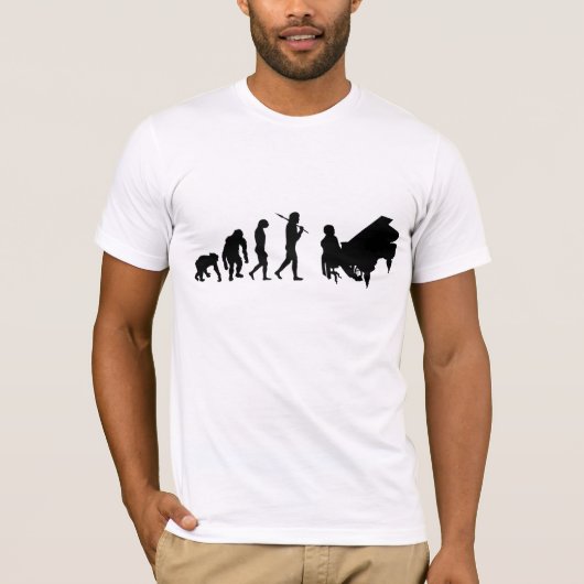 T-shirt Descendez comme le musicien d'évolution de piano (Devant)