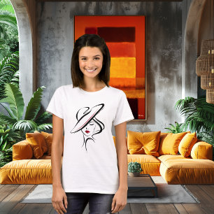 T-shirt Description de la femme au chapeau en ligne artist