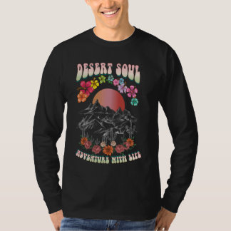 T-shirt Désert âme aventure avec la vie coucher de soleil