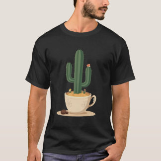 T-shirt Désert Brew | Coupe de café au cactus saguaro en f
