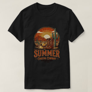 T-shirt Désert de cowboy vintage - vacances d'été rétro