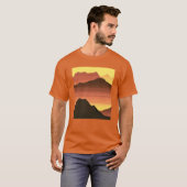 T-shirt Desert Mountain Sunset Orange et Brown (Devant entier)