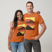 T-shirt Desert Mountain Sunset Orange et Brown (Unisexe)