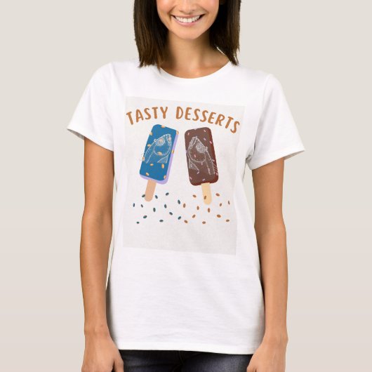 T-shirt Déserts de tête de poisson savoureux (Devant)