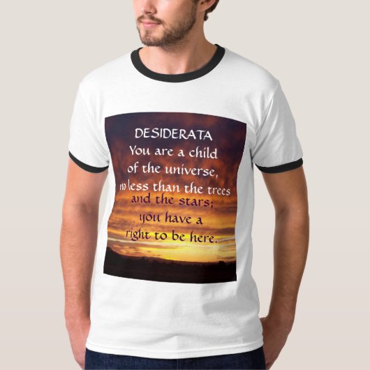 T-shirt DESIDERATA de coucher du soleil (Devant)