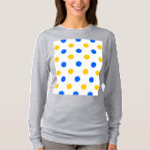 T-shirt Design à points blancs bleus jaunes (Devant)