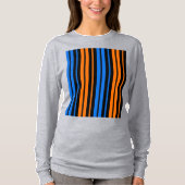 T-shirt Design à rayures verticales bleu orange bleu (Devant)