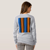 T-shirt Design à rayures verticales bleu orange bleu (Dos entier)
