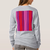 T-shirt Design à rayures verticales rose violet rouge (Dos)