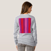 T-shirt Design à rayures verticales rose violet rouge (Dos entier)