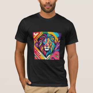 T-shirt Design abstrait d'oeuvres d'art Lion qui est dynam