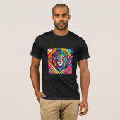 T-shirt Design abstrait d'oeuvres d'art Lion qui est dynam (Devant entier)