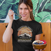T-shirt Design "Adventure Await-Explore the mountain"