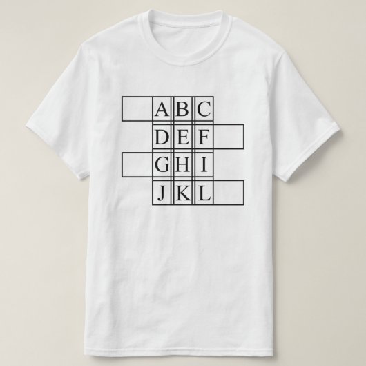 T-shirt design Alphabet simple (Design devant)