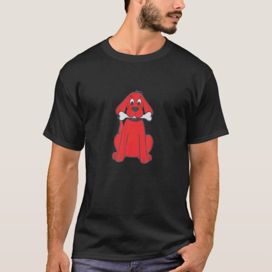 T-shirt Design Art jote amusant Red Dog Gnawing Costume d' (Devant)