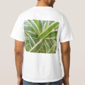 T-shirt Design botanique à feuilles florales vert et blanc (Dos)