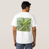 T-shirt Design botanique à feuilles florales vert et blanc (Dos entier)