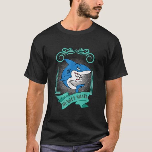 T-shirt Design branché requin Affamé requin (Devant)
