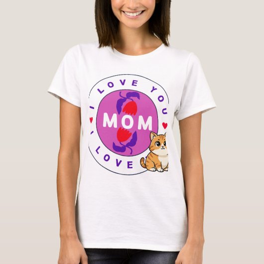 T-shirt design chat et maman (Devant)