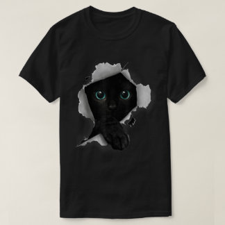 T-shirt Design Chat Noir en vision à travers