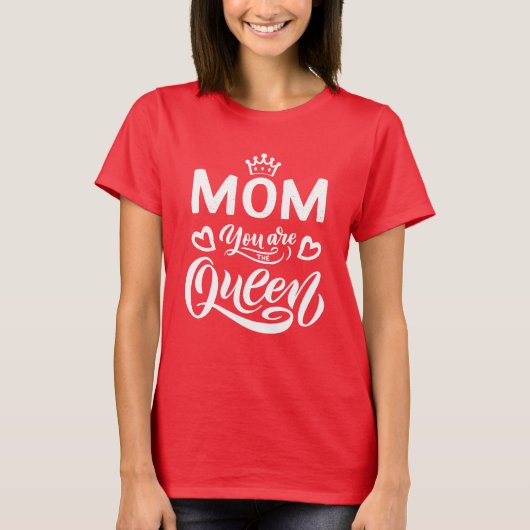 T-shirt Design Chic Typographie Maman Tu Es La Reine (Devant)