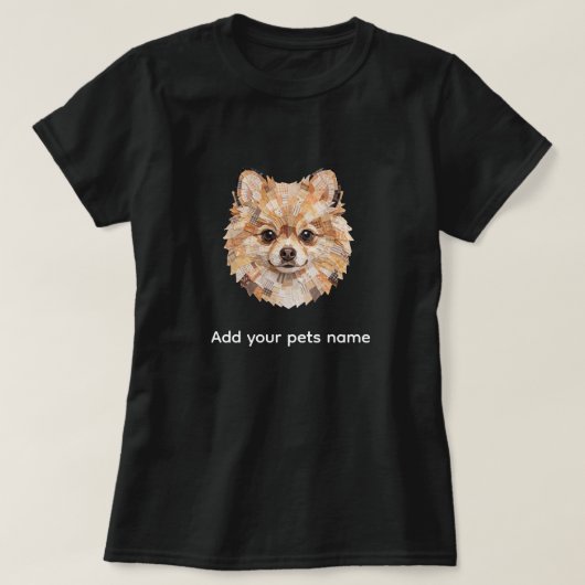 T-shirt design Chien Pomeranian (Design devant)