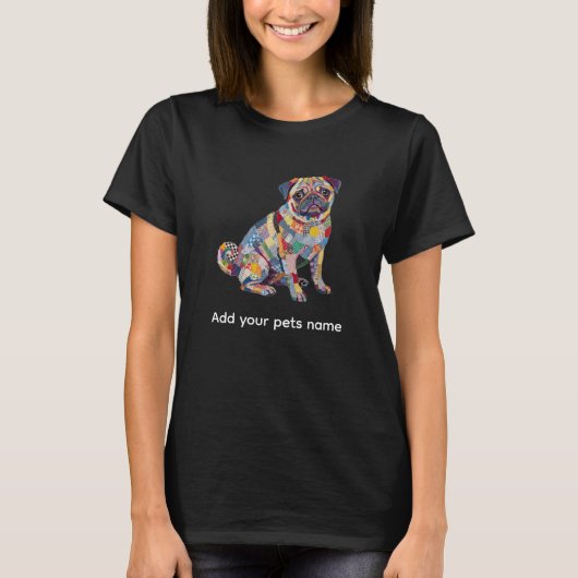 T-shirt design Chien Pug Mignon (Devant)