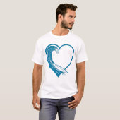 T-shirt Design Coeur Ocean Wave (Devant entier)