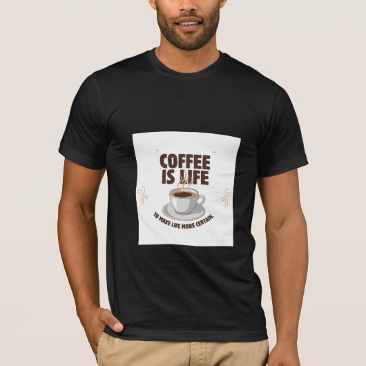 t-shirt design coffee is life design art (Devant)
