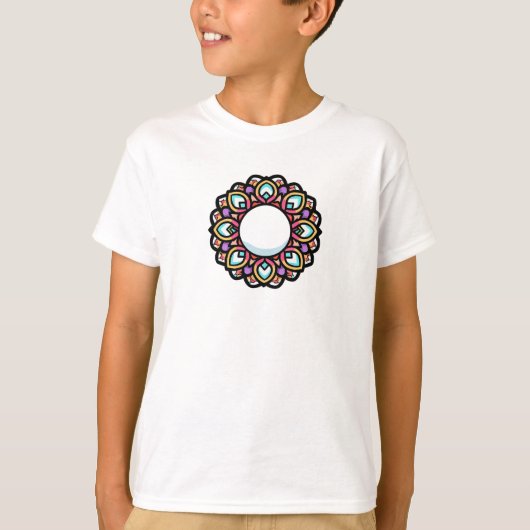 T-shirt Design coloré de fleurs Mandala (Devant)